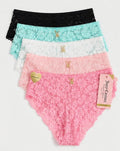 Juicy Couture Women’s 5-Pack Lace Cheeky Panties – Assorted Colors
