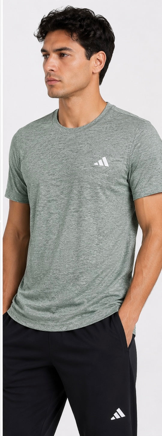 adidas Men’s Tech Tee Heather Silver Green