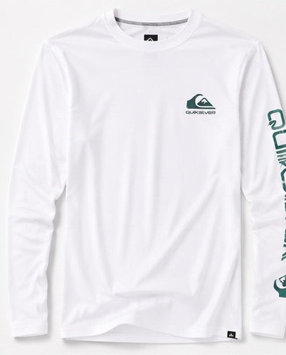 Quiksilver Men’s Long Sleeve Shirt & Floral Swim Shorts Set – White/Green