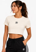 adidas Originals Women’s Rib Tee Crop Top – Cream – IJ7804