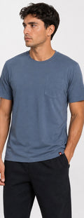 Quiksilver Men’s T-Shirt Indigo con Bolsillo – Talla M