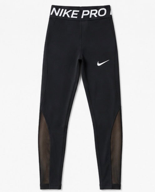 Nike Pro Women’s Training Leggings Black with Mesh Panels – Size M