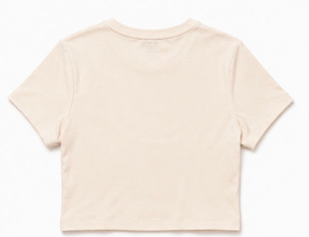 adidas Originals Women’s Rib Tee Crop Top – Cream – IJ7804